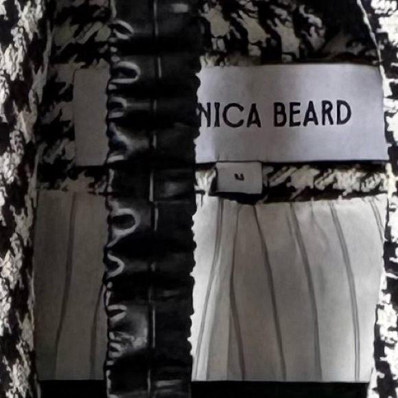 Veronica Beard Hutchinson Dickey Jacket in Black and White Houndstooth Sz M - Picture 5 of 5